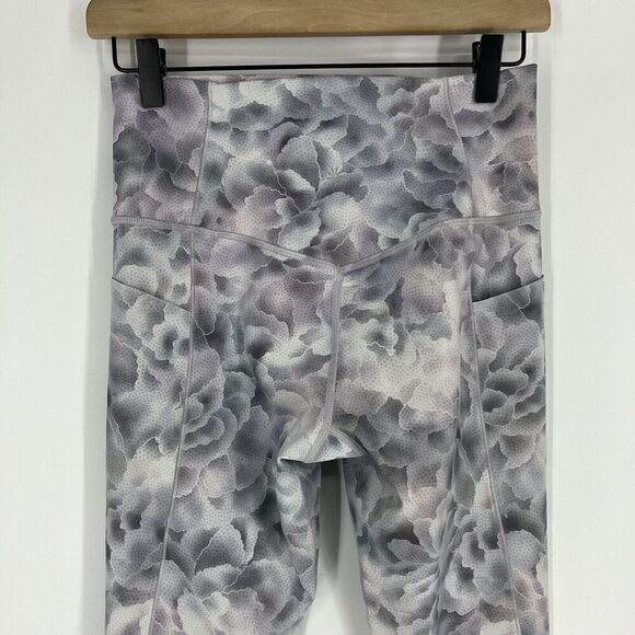 Athleta Salutation Stash Tight Size Small Womens Gray Floral Print High Rise - Picture 5 of 8